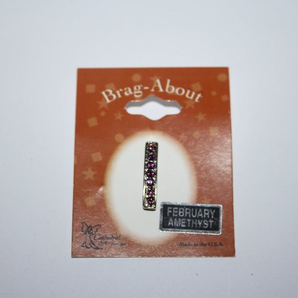 💜✨🔗 Brag Abouts Silver Pendant · February Birthstone · NWT - Picture 3 of 5